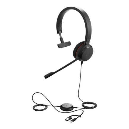 Jabra Evolve 20 SE Headset Wired Head-band Office/Call center USB Type-C / USB Type-A Black