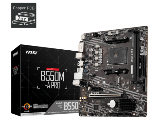 MSI B550M-A PRO motherboard AMD B550 Socket AM4 micro ATX