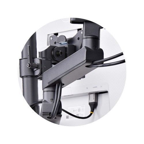 StarTech.com Desk Mount Triple Monitor Arm For Up To Three 27in Screens, VESA 75x75/100x100, Tool-Less Arm Adjustments, C-Clamp/Grommet Mount, Mechanical Spring Arm