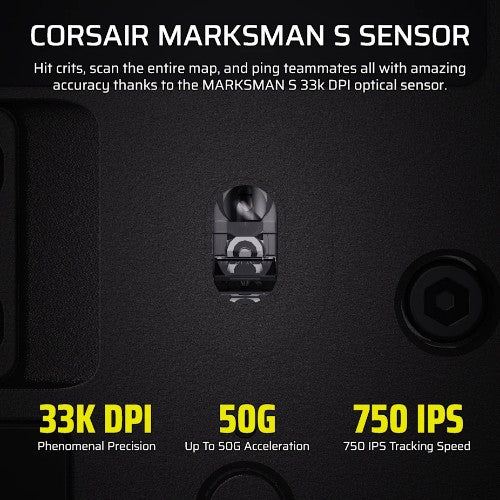 Corsair CH-9314014-AP mouse Gaming Right-hand RF Wireless + Bluetooth Optical 33000 DPI