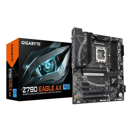 GIGABYTE Z790 EAGLE AX Motherboard - Supports Intel Core 14th Gen CPUs, 12+1+1Phases Digital VRM, up to 7600MHz DDR5 (OC), 3xPCIe 4.0 M.2, Wi-Fi 6E, 2.5GbE LAN, USB 3.2 Gen 2