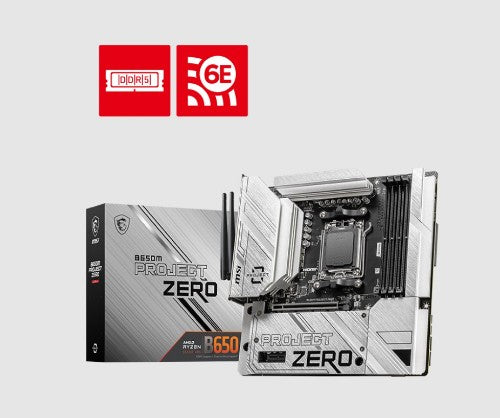 MSI B650M PROJECT ZERO motherboard AMD B650 Socket AM5 micro ATX