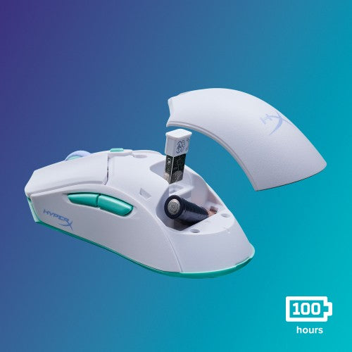 HyperX Pulsefire Haste 2 Core Wls - Gaming Mouse (Wht/Grn/Pur)