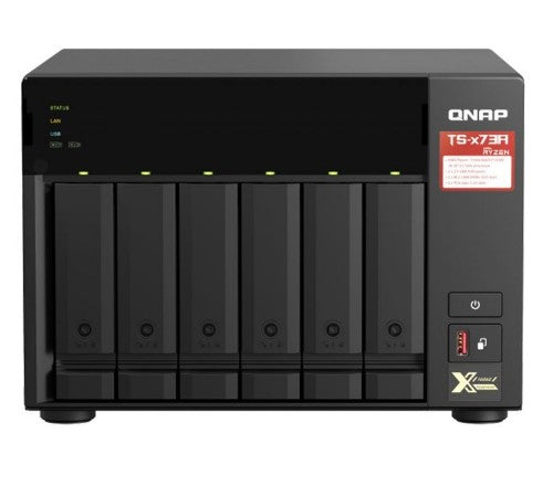 QNAP TS-673A NAS Tower Ryzen Embedded V1500B 8 GB DDR4 0 TB QNAP Turbo System Black