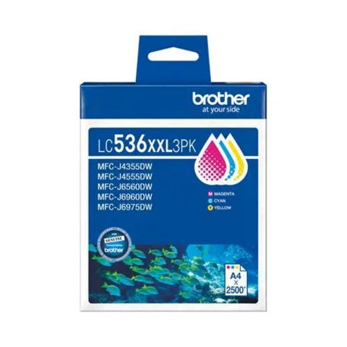 Brother LC536XXL3PK ink cartridge 3 pc(s) Original Extra (Super) High Yield Cyan, Magenta, Yellow
