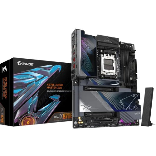 GIGABYTE X870E AORUS MASTER X3D Motherboard - Supports AMD Ryzen 9000 CPUs, 18+2+2 Phases Digital VRM, up to 9000Hz DDR5 (OC), 2xPCIe 5.0 + 3xPCIe 4.0, Wi-Fi 7, 10GbE LAN, USB 4