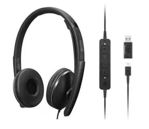 Lenovo 4XD1M45627 headphones/headset Wired Head-band USB Type-C Black