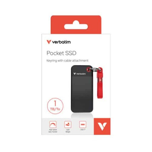 Verbatim Pocket SSD USB 3.2 Gen 2 1TB Black/Red