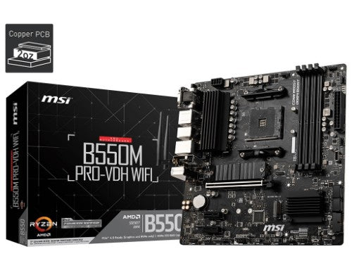 MSI B550M PRO-VDH WIFI motherboard AMD B550 Socket AM4 micro ATX