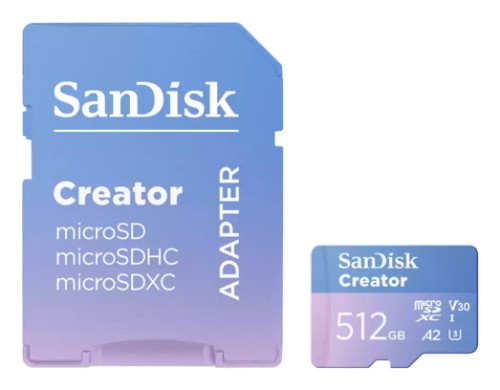 SanDisk Creator 512 GB MicroSDXC UHS-I Class 10