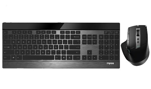 Rapoo 9900M keyboard Mouse included Universal RF Wireless + Bluetooth QWERTY English Black