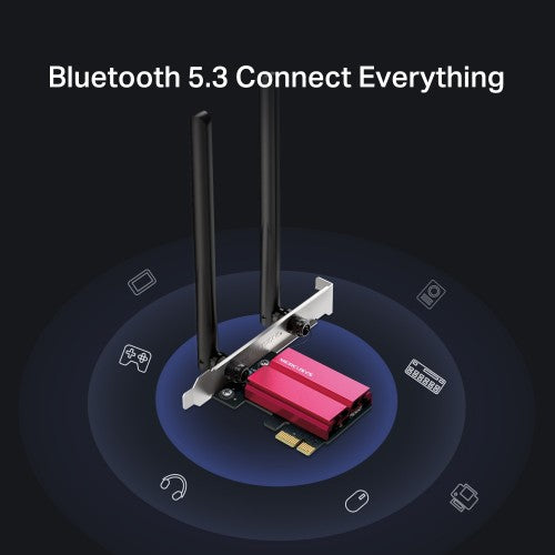 Mercusys AXE5400 Wi-Fi 6E Bluetooth 5.3 PCIe Adapter