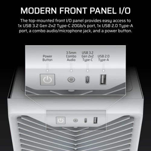 Corsair Midi Tower 3200D RS ARGB PC Case White