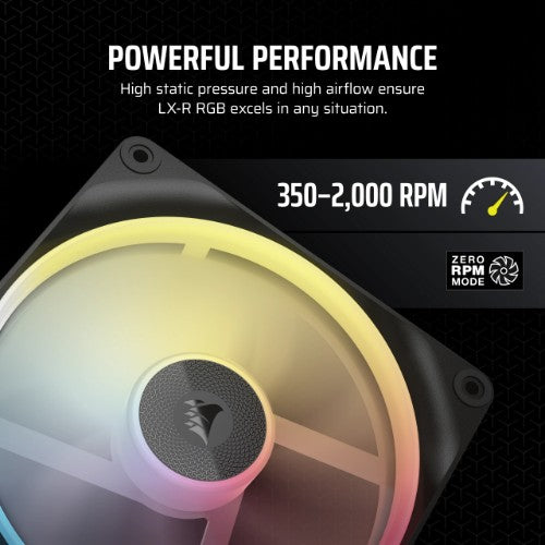 Corsair iCUE LINK LX140-R RGB Computer case Fan 14 cm Black 2 pc(s)