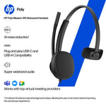 HP Poly Mission 425 Stereo USB Wired Headset Classic