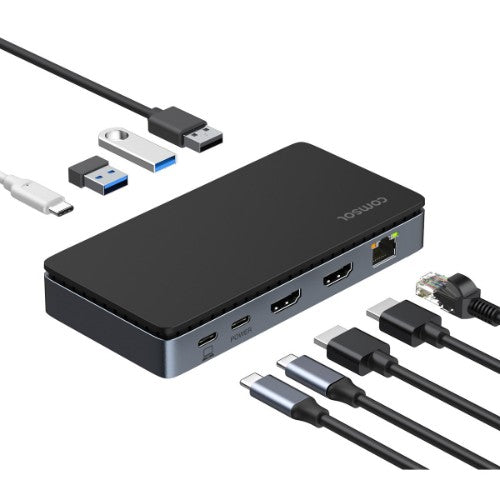 Comsol CMMP18 laptop dock/port replicator Wired USB 3.2 Gen 1 (3.1 Gen 1) Type-C Black, Grey