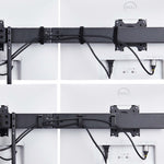 StarTech.com Desk Mount Triple Monitor Arm with Crossbar For Up To Three 27in Screens, VESA 75x75/100x100, Tool-Less Arm Adjustments, C-Clamp/Grommet, Spring-Assisted Arm
