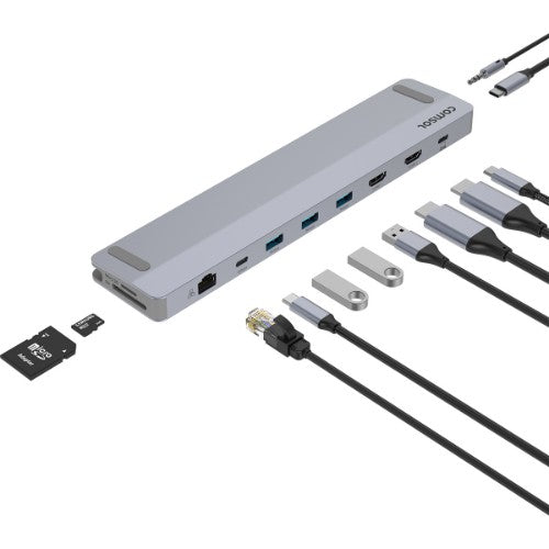 Comsol CM24HDA laptop dock/port replicator Wired USB 3.2 Gen 1 (3.1 Gen 1) Type-C Grey