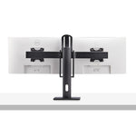 StarTech.com Crossbar Dual Monitor Desk Stand For Double 27-inch Screens, VESA Mount 75x75/100x100, Toolless Height Adjustment, Up To 13.2lb (6kg) Per Display