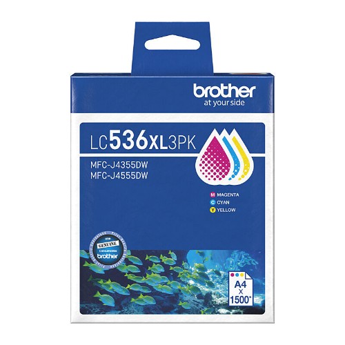 Brother LC536XL3PK ink cartridge 3 pc(s) Original High (XL) Yield Cyan, Magenta, Yellow