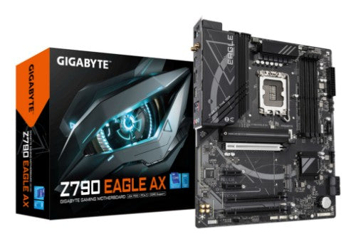GIGABYTE Z790 EAGLE AX Motherboard - Supports Intel Core 14th Gen CPUs, 12+1+１Phases Digital VRM, up to 7600MHz DDR5 (OC), 3xPCIe 4.0 M.2, Wi-Fi 6E, 2.5GbE LAN, USB 3.2 Gen 2