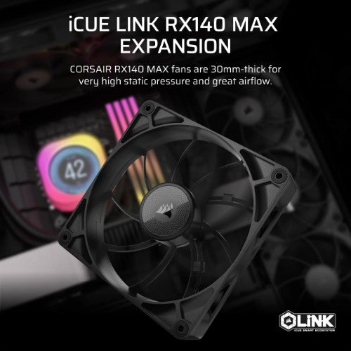 Corsair iCUE LINK RX140 MAX Computer case Fan 14 cm Black 1 pc(s)