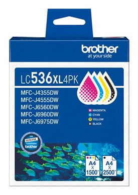 Brother LC536XL3PK ink cartridge 3 pc(s) Original High (XL) Yield Cyan, Magenta, Yellow