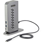 StarTech.com USB-C USB-A Dock - Hybrid Universal USB 3.0 Docking Station for USB-C or USB-A Laptop - Dual Monitor 4K 60Hz HDMI/DisplayPort - 6x USB-A, GbE - USB 5Gbps - Windows/Mac