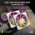 Corsair iCUE LINK RX140 MAX RGB Computer case Fan 14 cm White 2 pc(s)