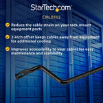 StarTech.com 10-Pack Horizontal Lacing Bar with 2in (5.1cm) Offset at 75 Degrees, Server Rack Cable Management, 19" Network Rack-Mount Cord Organizer