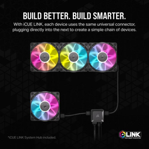 Corsair iCUE LINK RX120 RGB Computer case Fan 12 cm Black 3 pc(s)
