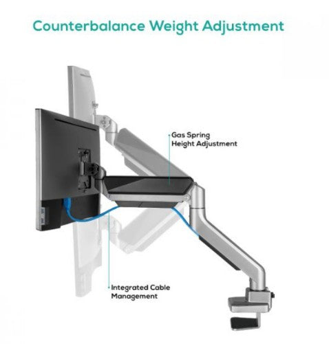 MBeat ACA-HMA-SGS01Y monitor mount / stand 124.5 cm (49") Grey, Metallic Desk