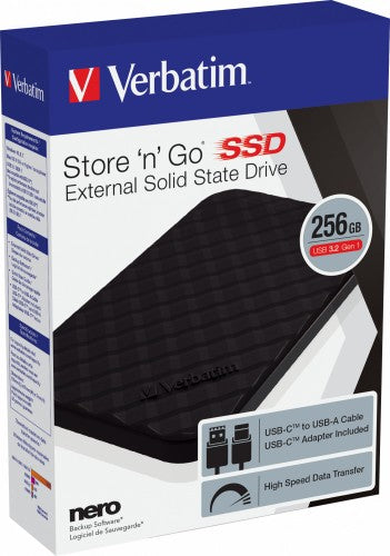 Verbatim Store 'n' Go Portable SSD USB 3.2 GEN 1 256GB