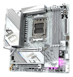 GIGABYTE X870M AORUS ELITE WIFI7 ICE Motherboard - Supports AMD Ryzen 9000 CPUs, 14+2+2 Phases Digital VRM, up to 8200Hz DDR5 (O.C), 1xPCIe 5.0 + 1xPCIe 4.0, Wi-Fi 7, 2.5 GbE LAN, USB 4