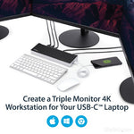 StarTech.com 4K USB-C Dock, Triple UHD 4K Monitor Docking Station, Mac & Windows, USB C to HDMI & DisplayPort, 60W Power Delivery, 5x USB 5Gbps Hub - TAA