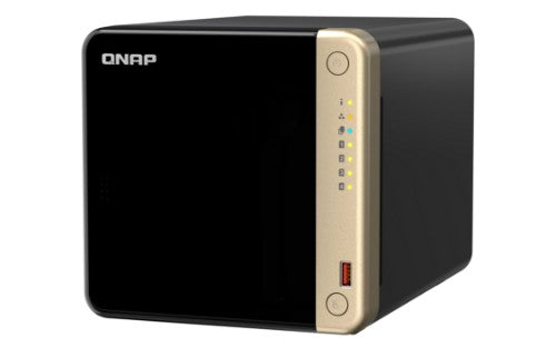 QNAP TS-464 NAS Tower Intel® Celeron® N5095 8 GB DDR4 16 TB HDD QNAP Turbo System Black, Gold