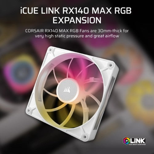 Corsair iCUE LINK RX140 MAX RGB Computer case Fan 14 cm White 1 pc(s)