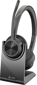 HP Poly Voyager 4320 UC Stereo USB-A Headset +BT700 USB-A Adapter +Charging Stand