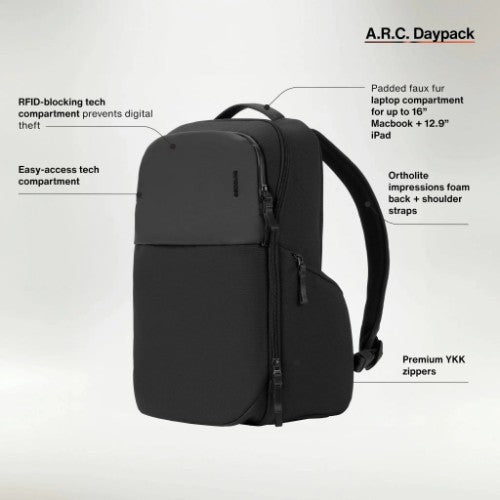 Incase A.R.C. Daypack With ReSpun 100% Recycled Polyester 24L Black