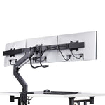 StarTech.com Desk Mount Triple Monitor Arm with Crossbar For Up To Three 27in Screens, VESA 75x75/100x100, Tool-Less Arm Adjustments, C-Clamp/Grommet, Spring-Assisted Arm