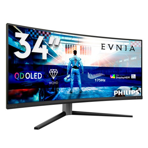 Philips Evnia 34M2C6500/75 computer monitor 86.4 cm (34") 3440 x 1440 pixels Wide Quad HD QD-OLED Grey