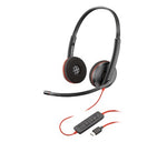 HP Poly Blackwire 3220 Stereo USB-C Headset +USB-C/A Adapter