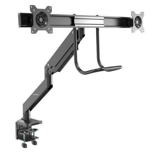 StarTech.com Desk Mount Dual Monitor Arm - Ergonomic Dual Monitor VESA Mount 32" (17.6lb/8kg) Displays - Crossbar Handle for Synchronized Full Motion - Height Adjustable - C-Clamp/Grommet