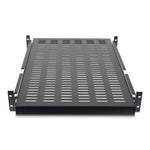 StarTech.com 2U Sliding Server Rack Mount Shelf - 20 to 30in Adjustable Mounting Depth - Vented - 50lb - Heavy Duty Universal 19” Rack Shelf for Equipment Rack - 24in Deep