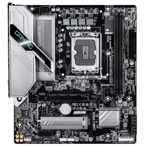 GIGABYTE H810M GAMING WIFI6 GEN5 Motherboard - Intel Core Ultra (Series 2) CPUs, 4+1+2 Phases VRM, up to 6400MHz DDR5, 1xPCIe 4.0 M.2, WIFI 6, 2.5GbE LAN, USB 3.2 Gen 1