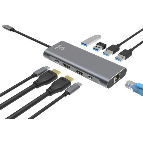 Comsol CMMP10 laptop dock/port replicator Wired USB 3.2 Gen 1 (3.1 Gen 1) Type-C Silver
