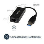 StarTech.com USB 3.0 to Gigabit Ethernet Network Adapter, 10/100/1000 Mbps, USB to RJ45, USB 3.0 to LAN Adapter, USB 3.0 Ethernet Adapter (GbE), TAA Complaint