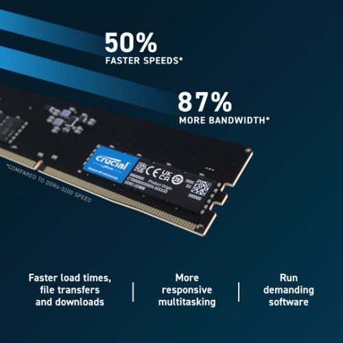 Crucial CT8G56C46U5 memory module 8 GB 1 x 8 GB DDR5 288-pin DIMM ECC