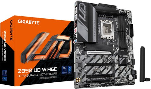 GIGABYTE Z890 UD WIFI6E Motherboard - Supports Intel Core Ultra (Series 2) CPUs, 12+1+2 phases VRM, up to 8800MHz DDR5 (OC), 1xPCIe 5.0 + 2xPCIe 4.0, Wi-Fi 6E, 2.5GbE LAN, USB 4