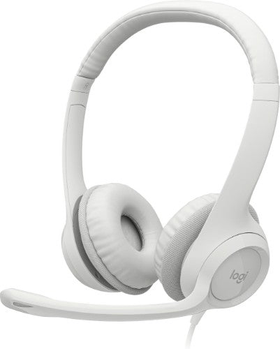 Logitech 981-001287 headphones/headset Wired Head-band Office/Call center USB Type-A White